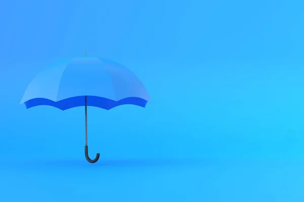 Niebieski Parasol Niebieskim Tle Minimalna Kreatywność Renderowania Ilustracja — Zdjęcie stockowe