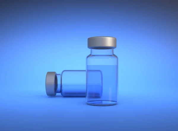 Transparenta Glasflaskor För Covid Vaccin Mot Koronavirus Och Andra Virus — Stockfoto