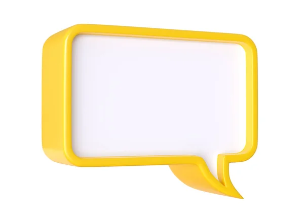 Minimale Gele Chatbel Geïsoleerd Een Witte Achtergrond Met Kopieerruimte Spraakbellenpictogram — Stockfoto