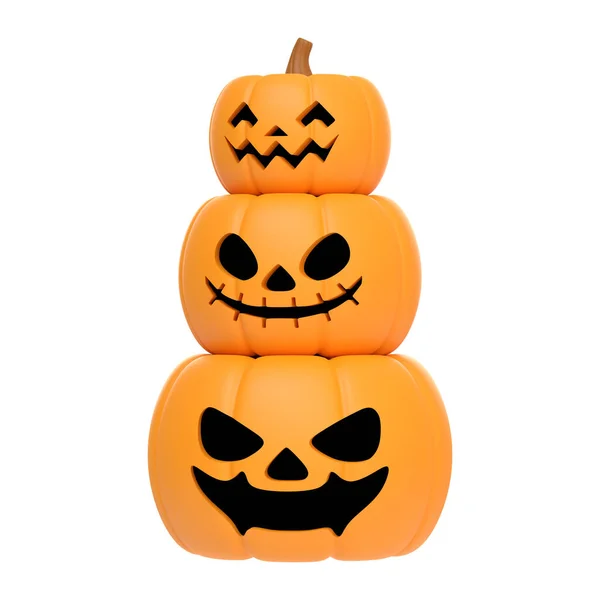 Jack Lantern Pompoenen Geïsoleerd Witte Achtergrond Gelukkig Halloween Concept Traditionele — Stockfoto