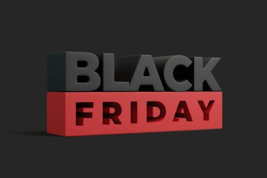 Siyah arka planda Kara Cuma metni. 3 Boyutlu resimleme