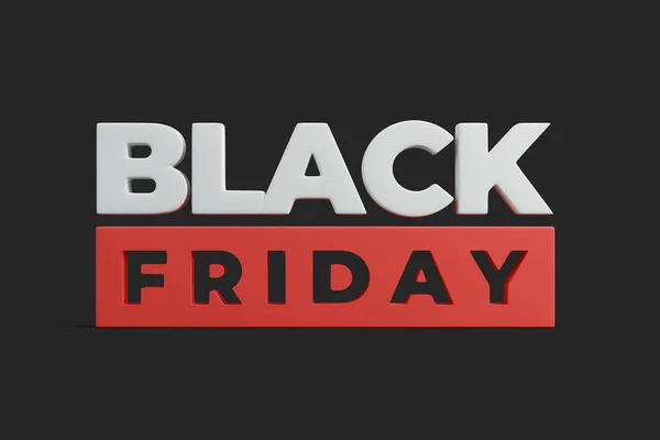Black Friday Text Black Background Render Illustration — Stock Photo, Image