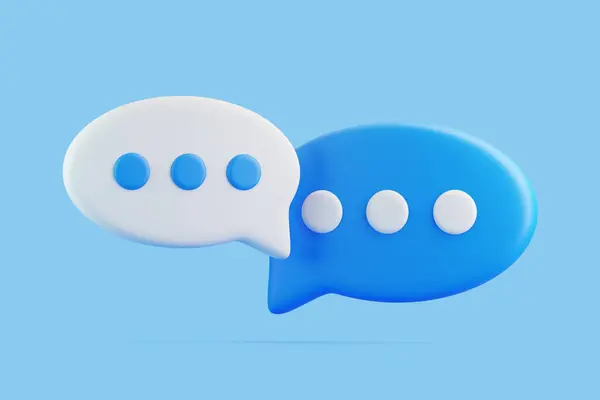Sprechblase Auf Blauem Hintergrund Chat Icon Gesetzt Chatbox Nachrichtenbox Darstellung — Stockfoto