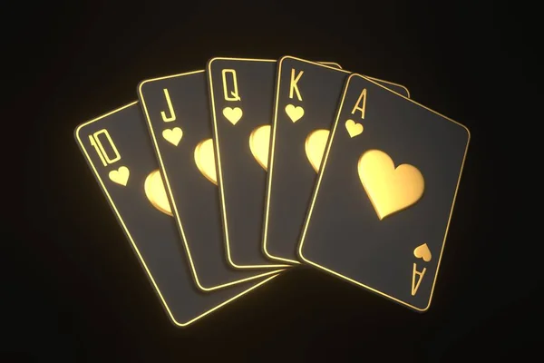 Jugando Las Cartas Sobre Fondo Negro Tarjetas Casino Blackjack Póquer —  Fotos de Stock