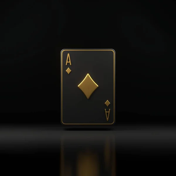 Hraní Karet Černém Pozadí Diamantové Eso Kasinové Karty Blackjack Poker — Stock fotografie