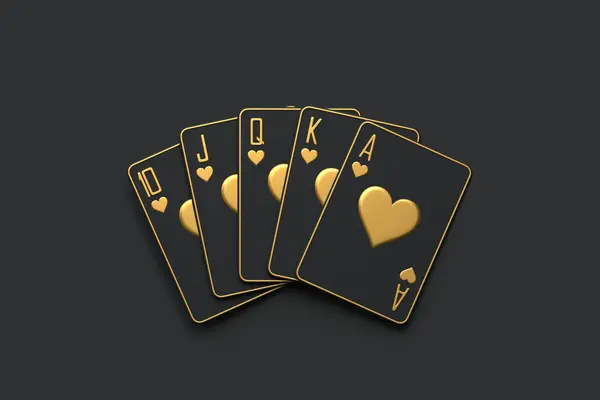 Spielkarten Auf Schwarzem Hintergrund Kasinokarten Blackjack Poker Ansicht Von Oben — Stockfoto