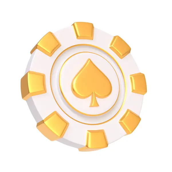 Kasyno Żetony Asy Karty Symbole Izolowane Białym Tle Poker Blackjack — Zdjęcie stockowe
