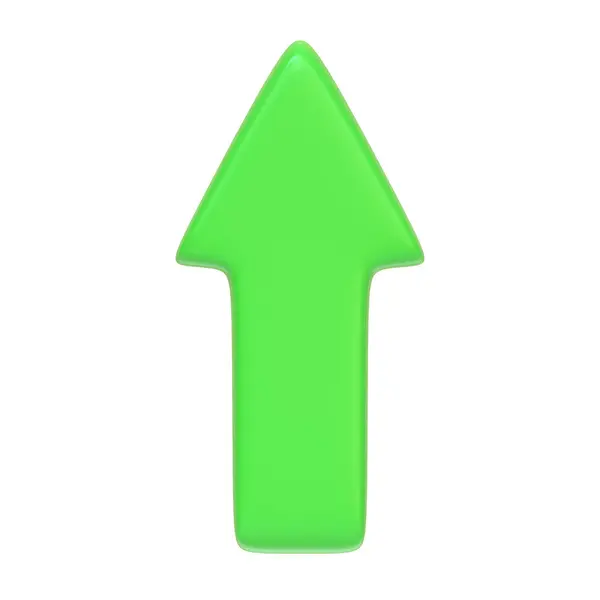 Zelená Šipka Nahoru Izolované Bílém Pozadí Ikona Znak Symbol Kreslený — Stock fotografie