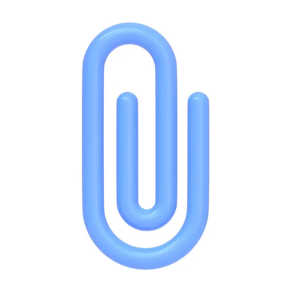 Niebieski Spinacz Białym Tle Ikona Znak Symbol Minimalny Styl Kreskówki — Zdjęcie stockowe
