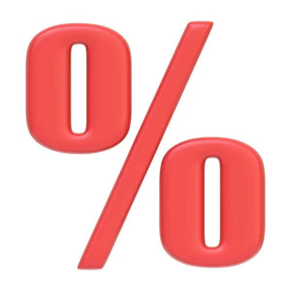 Red Percentage Symbol Isolated White Background Icon Sign Symbol Cartoon — Stock Photo, Image