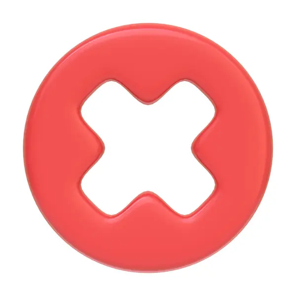 Simbolo Errore Rosso Isolato Sfondo Bianco Icona Segno Simbolo Stile — Foto Stock