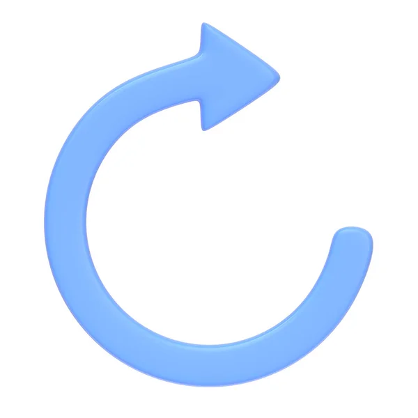 Modrá Šipka Ikona Aktualizovat Symbol Izolovaný Bílém Pozadí Ikona Znak — Stock fotografie
