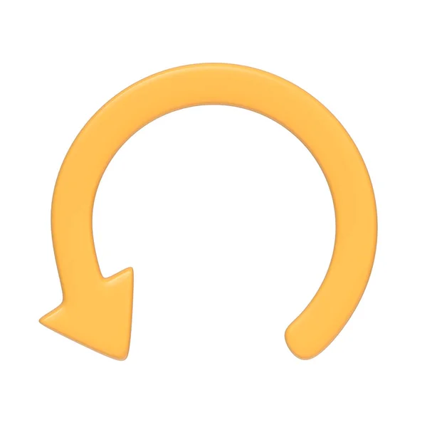 Ikona Žluté Šipky Aktualizovat Symbol Izolovaný Bílém Pozadí Ikona Znak — Stock fotografie
