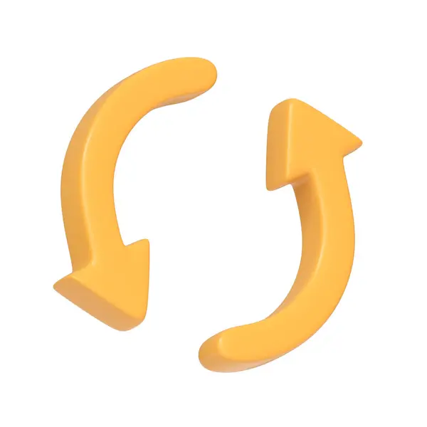 Dvě Žluté Šipky Ikona Aktualizovat Symbol Izolovaný Bílém Pozadí Ikona — Stock fotografie