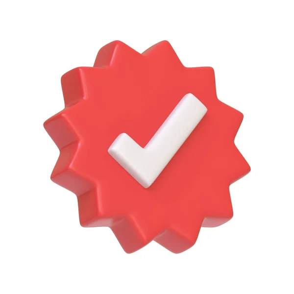 Rojo Verificar Icono Verificación Aislado Sobre Fondo Blanco Icono Signo — Foto de Stock