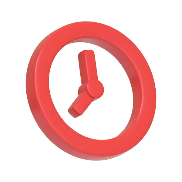 Rote Uhr Symbol Isoliert Auf Weißem Hintergrund Symbol Zeichen Und — Stockfoto