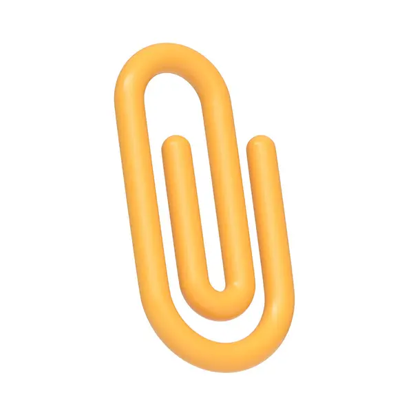 Gelbe Büroklammer Isoliert Auf Weißem Hintergrund Symbol Zeichen Und Symbol — Stockfoto