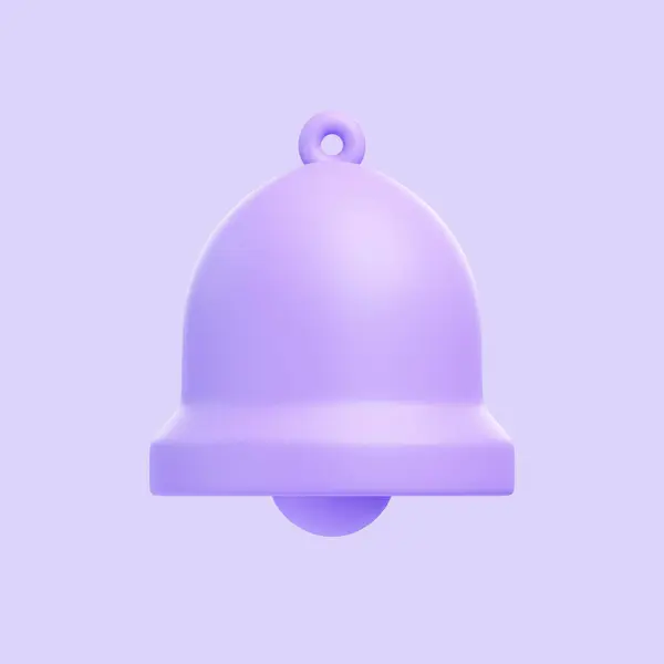 Purple Bell Icon Isolated Purple Background Icon Sign Symbol Cartoon — Stock Photo, Image