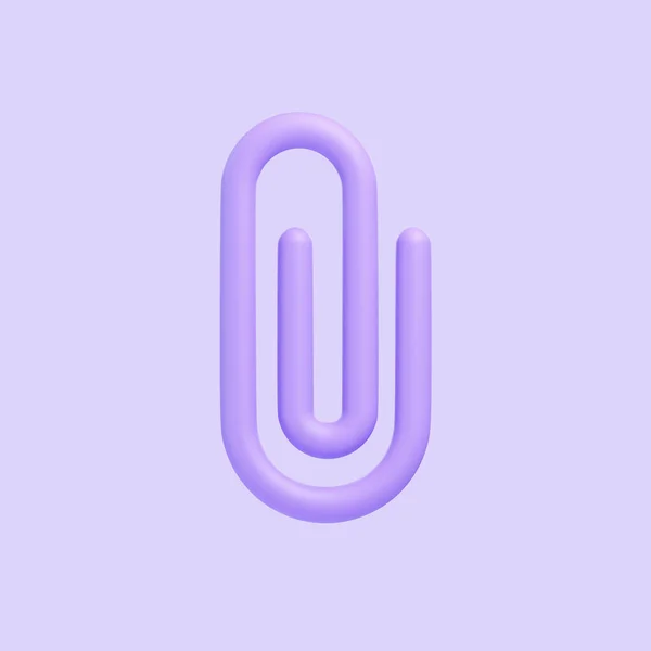 Фиолетовая Скрепка Изолирована Фиолетовом Фоне Иконка Знак Символ Мультфильм Минимального — стоковое фото