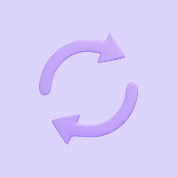 Dos Flechas Púrpura Icono Actualización Símbolo Aislado Sobre Fondo Púrpura —  Fotos de Stock