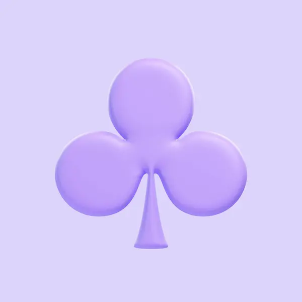 Aces Cartes Jouer Clubs Symboles Avec Des Couleurs Violettes Isolées — Photo