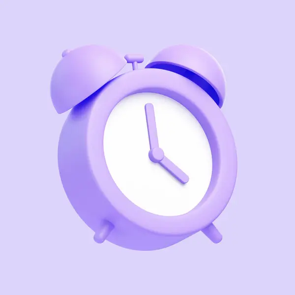 Icono Despertador Púrpura Aislado Sobre Fondo Púrpura Icono Signo Símbolo — Foto de Stock