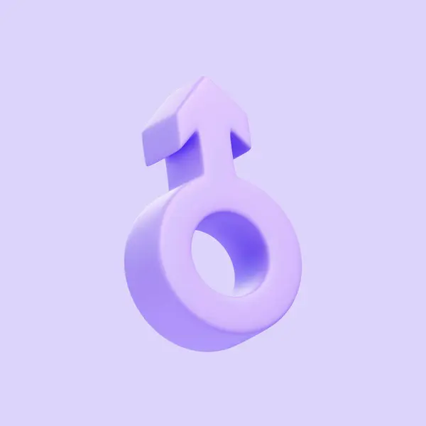 Purple man symbol isolated on purple background. 3D icon, sign and symbol. Cartoon minimal style. 3D Render Illustration