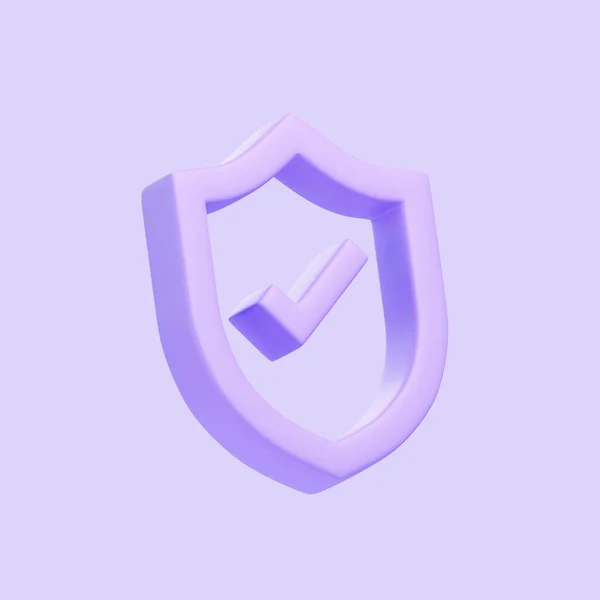 Forma Escudo Contorno Púrpura Con Símbolo Garrapata Aislado Sobre Fondo — Foto de Stock