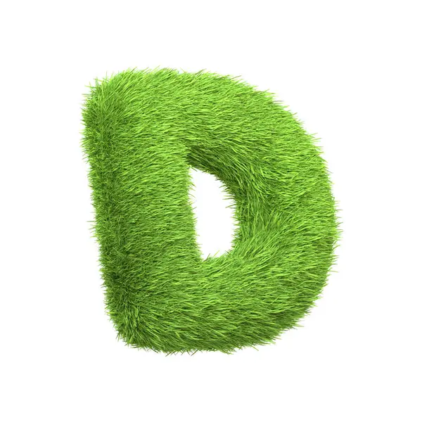 Capital Letter Shaped Lush Green Grass Isolated White Background Side — Stock Photo, Image