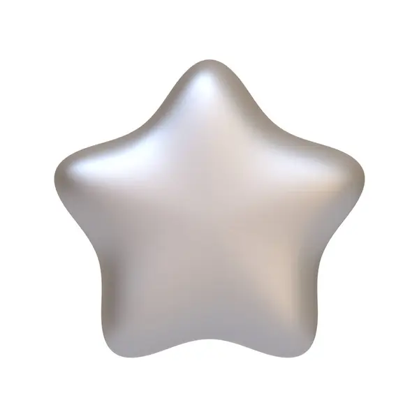 Metallic Silver Star Glossy Finish Representing Quality Achievement Rating System — Stock Photo, Image