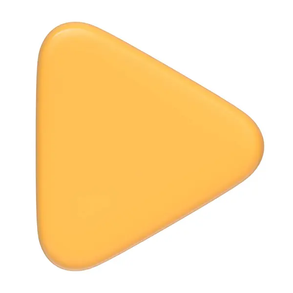 Желтая Кнопка Воспроизведения Треугольник Значок Изолирован Белом Фоне Представляющий Собой — стоковое фото