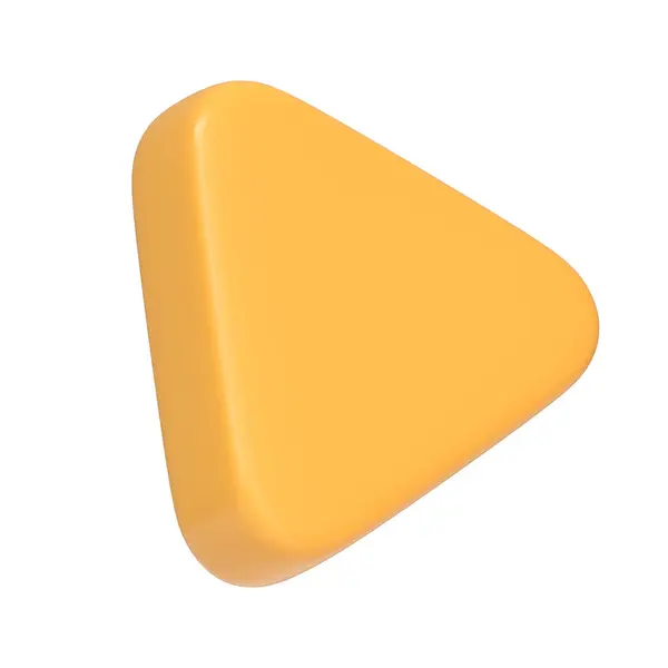 Желтая Кнопка Воспроизведения Треугольник Значок Изолирован Белом Фоне Представляющий Собой — стоковое фото