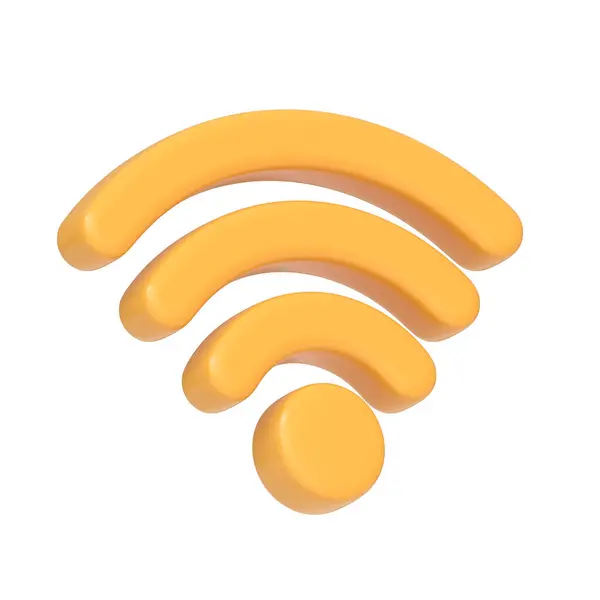 Icono Amarillo Señal Que Representa Conectividad Inalámbrica Internet Aislado Backgound — Foto de Stock