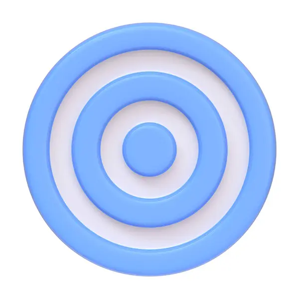 Cible Avec Des Cercles Concentriques Bleus Blancs Représentant Les Buts — Photo