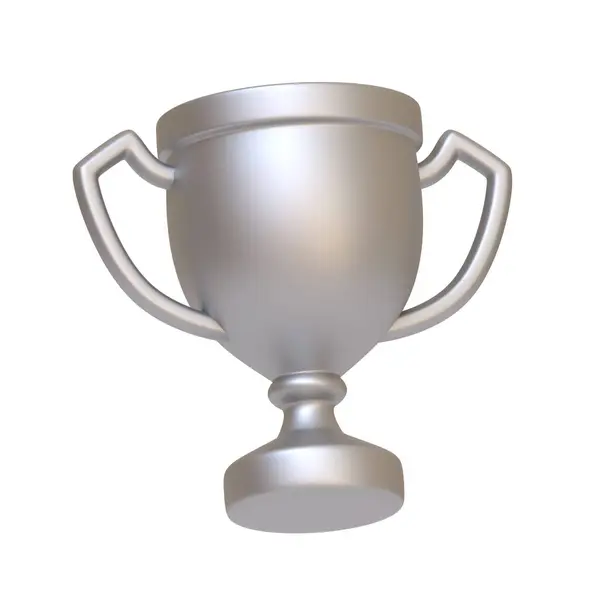 Silver Trophy Cup Two Handles Symbolizing Achievement Victory Success Isolated — Stock Photo, Image