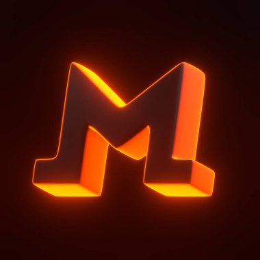 Siyah arka planda parlak parlak turuncu ışıkları olan Monero sembolü. 3 boyutlu simge, imza ve sembol. Çizgi film tarzı asgari. 3 Boyutlu resimleme
