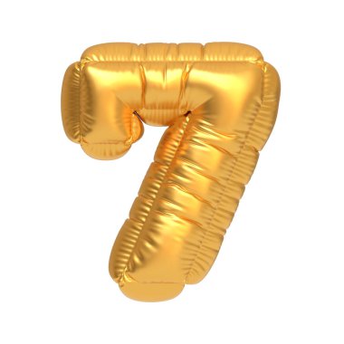 Yedi numara şeklinde parlak altın folyo balon, doğum günleri, yıldönümleri ve şenlikli dekorasyonlar için mükemmel. 3 Boyutlu resimleme