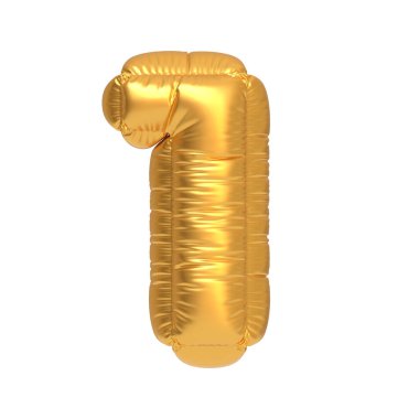 Beyaz arka planda bir numara olan altın balon partiler, kutlamalar veya dönüm noktası etkinlikleri için idealdir. 3 Boyutlu resimleme