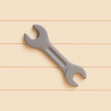 Yatay bej kalaslar üzerinde en az 3 boyutlu anahtar, basit endüstriyel araç düzeni