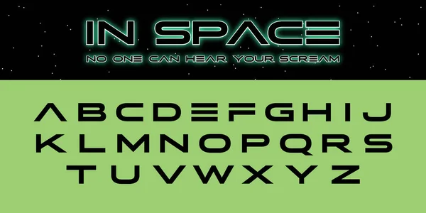 Sci Alphabet Space Galaxy Horror Letters Англійською Футуристична Типографія Чужі — стоковий вектор