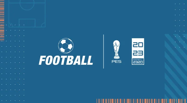 Futuristický Abstrakt Key Vizuální Banner Fotbalovým Hřištěm Vzory Ikony Inspirované — Stockový vektor