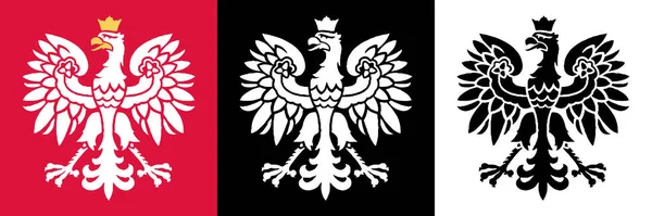 Eagle Polish Sign Emblem Poland Vector Silhouette Graphic — Stock Vector