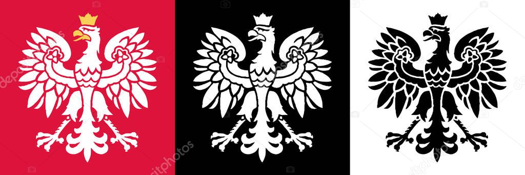 Eagle Polish Sign Emblem Poland Vector Silhouette Graphic