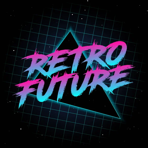 Retro Future Logo Tals Stilvektorkonst Vintage Gamla Skolan Grafisk Talets — Stock vektor