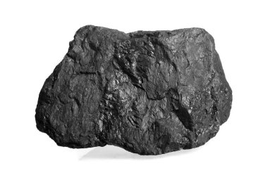 Beyaz arka plan üzerinde kömür parçası.