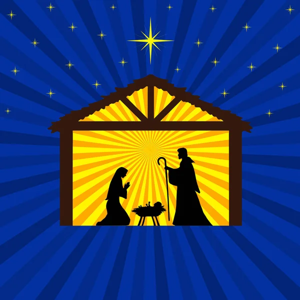 Рождественская Сцена Фон Поздравительной Открытки — стоковый вектор
