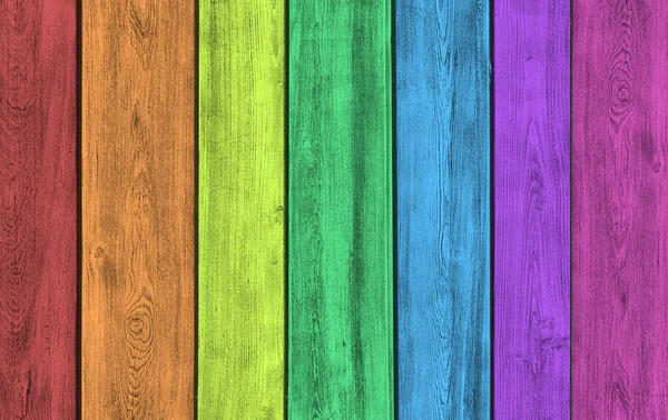Bunte Regenbogen Holzplanken Hintergrund Textur — Stockfoto