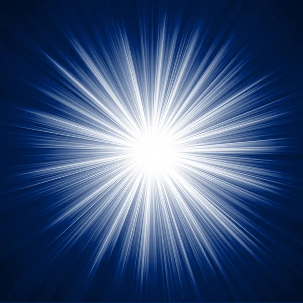 Абстрактный Всплеск Солнечных Лучей Синем Фоне — стоковое фото