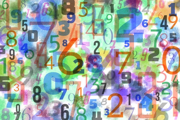 Watercolor Numbers Background Seamless Pattern — Stock Photo, Image