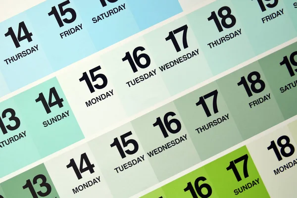 Papper Kalender Sida Med Datum — Stockfoto